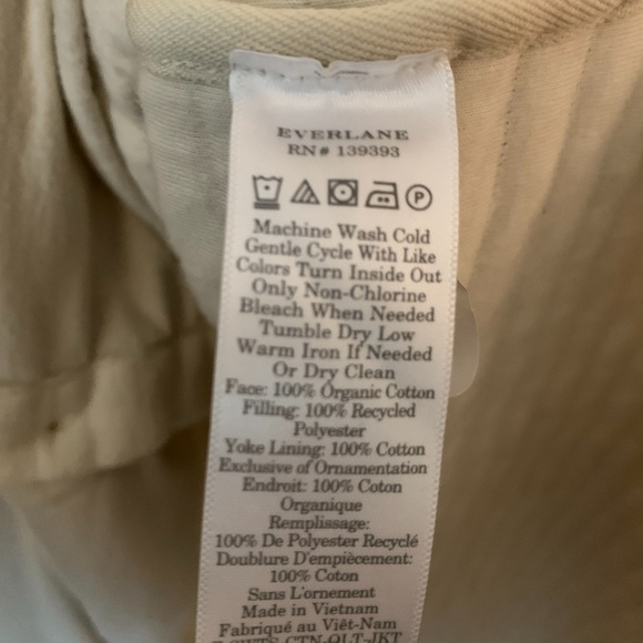 Everlane The Organic Cotton Quilted Shirt Jacket Cream Parchment M - Picture 10 of 13